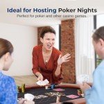 SereneLife 6ft Foldable Poker Game Table, 8 Player Casino Style Oval Card Table with Cushioned Rails, 8 Cup Holders, Metal Legs, Water-Resistant, Felt-Surface, Games Table 71.65"x32.28"x29.13" Inch