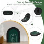 Goplus 72” Poker Table Foldable, 8 Players Card Board Game Table w/Deep Metal Cup Holders, Casino Grade Felt, Portable Folding Oval Blackjack Table for Texas Holdem, No Assembly Required (Green)