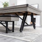 American Legend 3-in-1 Pool + Poker Dining Table - Instant Transformation - Premium Black Felt - XL Flip Top Bench Storage - Modern Design