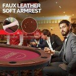 PEXMOR 10 Player Foldable Poker Table, Folding Texas Holdem Blackjack Casino Game Table w/Deeper Stainless Steel Cup Holders| Casino-Grade Felt| Water-Resistant Cushioned Rail, Fully Assembled