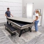 American Legend 3-in-1 Pool + Poker Dining Table - Instant Transformation - Premium Black Felt - XL Flip Top Bench Storage - Modern Design
