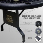 GUTSHOT Premium Poker Table for 10 Players - Foldable and Long-Lasting Poker Table with 1 Extra Mat, Luxurious Vegas Style Casino Experience at Home (Black)