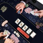 GUTSHOT Premium Poker Table for 10 Players - Foldable and Long-Lasting Poker Table with 1 Extra Mat, Luxurious Vegas Style Casino Experience at Home (Black)