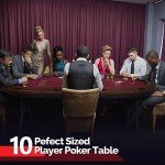 PEXMOR 10 Player Foldable Poker Table, Folding Texas Holdem Blackjack Casino Game Table w/Deeper Stainless Steel Cup Holders| Casino-Grade Felt| Water-Resistant Cushioned Rail, Fully Assembled