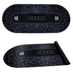 GUTSHOT Premium Poker Table for 10 Players - Foldable and Long-Lasting Poker Table with 1 Extra Mat, Luxurious Vegas Style Casino Experience at Home (Black)