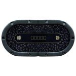 GUTSHOT Premium Poker Table for 10 Players - Foldable and Long-Lasting Poker Table with 1 Extra Mat, Luxurious Vegas Style Casino Experience at Home (Black)