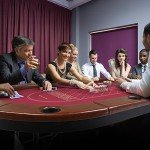 PEXMOR 10 Player Foldable Poker Table, Folding Texas Holdem Blackjack Casino Game Table w/Deeper Stainless Steel Cup Holders| Casino-Grade Felt| Water-Resistant Cushioned Rail, Fully Assembled