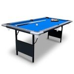 Hathaway Fairmont Portable 6-Ft Pool Table for Families with Easy Folding for Storage, Includes Balls, Cues, Chalk, Blue