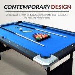 Hathaway Fairmont Portable 6-Ft Pool Table for Families with Easy Folding for Storage, Includes Balls, Cues, Chalk, Blue