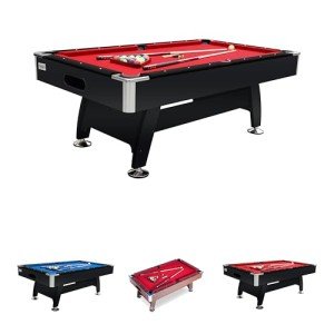 RACK Draco 7-Foot Tournament Billiard/Pool Table (Red Felt with Black Body) for Competitive Players!