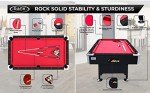 RACK Draco 7-Foot Tournament Billiard/Pool Table (Red Felt with Black Body) for Competitive Players!