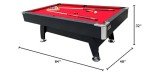 RACK Draco 7-Foot Tournament Billiard/Pool Table (Red Felt with Black Body) for Competitive Players!