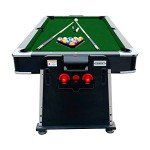 RACK Triad 7-Foot 3-in-1 Multi Game Swivel Billiard/Pool Table (Green Felt with Black Body)