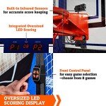 Hall of Games Premium Arcade Cage Basketball Game with Steel Frame and Polycarbonate Backboard, Dual Shot LED Scoring with 6 Size 8.5 Inch Basketballs