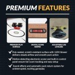 Hathaway Driftwood 7 Ft Air Hockey Table for Home Game Room - with Table Tennis Top, Dining Surface, Electronic Scorer, Two Storage Benches, High-Output Blower, Strikers & Pucks - Driftwood Finish