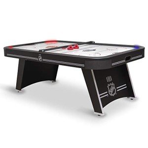 EastPoint Sports 80 Triple-Deke Hover Hockey Table for Indoor Play, Arcade Game with LED Scoring and Stadium Sounds, Black (1-1-34005-DS)