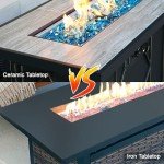 BALI OUTDOORS Fire Pit Table Propane Gas Firepit Rectangular Fire Table 42In 60,000 BTU for Outside Patio Backyard Deck Balcony