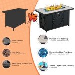 BALI OUTDOORS Fire Pit Table Propane Gas Firepit Rectangular Fire Table 42In 60,000 BTU for Outside Patio Backyard Deck Balcony