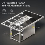 EAST OAK 52'' Propane Fire Pit Table, 60,000 BTU Gas Firepit W/Large Tempered Glass Tabletop, CSA Certified Outdoor Patio Fire Table with 9.2 lbs Glass Stone & Removable Lid, Grey