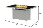 EAST OAK 52'' Propane Fire Pit Table, 60,000 BTU Gas Firepit W/Large Tempered Glass Tabletop, CSA Certified Outdoor Patio Fire Table with 9.2 lbs Glass Stone & Removable Lid, Grey