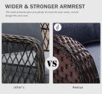 Outdoor Furniture Set with 44" Fire Pit Table, 10 Pieces Rattan Wicker Swivel Chair Coversation Set with Ottomans