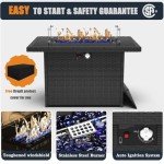 KHOLH Patio Furniture Set with Fire Pit Table, 13 Pieces Outdoor All-Weather Wicker Conversation Sectional Chair Sofa Set