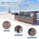 Amopatio Patio Furniture Set with Fire Pit Table, Outdoor Furniture Sectional Sofa with Swivel Chairs, Modern Conversation Sets for Balcony Backyard, Grey(Include Waterproof Covers)