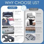 NICESOUL® 13 Pieces Aluminum Patio Furniture Set with Fire Pit Table, Gray Outdoor Conversation Set with Denim Blue Olefin Cushion, Patio Sectional Sofa for Garden, 2 Color Cushions