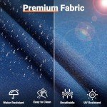 ovios 16 Piece Patio Furniture Set with Fire Pit Table,Outdoor Rattan Wicker Coversation Set with Swivel Rocking Chairs, Sectional Chairs for Outside Porch Balcony Backyard Pool,Blue