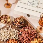 Thanksgiving Mixed Nuts Gift Basket, Premium Assorted Gourmet Nuts in Wooden Crate, Holiday Themed Packaging, Bonnie and Pop