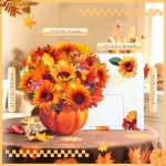 APOTODITO Thanksgiving Cards, Pop Up Fall Sunflower Bouquet with Music and Light, Thanksgving Gifts Sunflower Gifts for her, Mom, Women, Wife, Sister