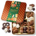 Thanksgiving Gift Basket, Assorted Gourmet Dark and White Chocolate Truffles, Holiday Treats in Elegant Gift Box, Bonnie and Pop
