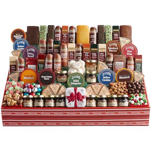 The Swiss Colony 70 All-Time Favorites – Ultimate Gift Basket Summer Sausage Meats, Cheeses, Chocolates, Cookies, Coffee, Spreads, and More, Holiday Candy Gift Box Adults, Women, Men, 9 lb. 12.75 oz.