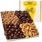 Nuts.com – Sweet and Salty Gift Tray for Fall, Thanksgiving and Festive Gifts — Healthy Snack Sampler Box, 1.25 Lbs of Roasted Cashews, Peanuts, Chocolate-Covered Raisins