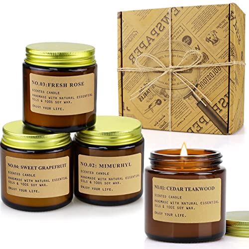 4-Pack Aromatherapy Candle Set, Fragrant Home Decor Gift