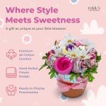 Baby Girl Clothing Bouquet with Teddy Bear Set
