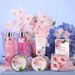 Gift Baskets for Women Body & Earth Bath and Body Gift Set for Her, Cherry Blossom & Jasmine Spa Gifts for Women Bath Gift for Her, Regalos Para Mujer