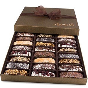 24 Chocolate Biscotti Gift Baskets, Gourmet Cookie Basket for Him and Her Food Delivery, Fancy Cookies Gifts Box Ideas for Girlfriend Boyfriend Wife Husband