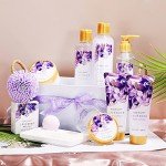 BODY & EARTH Gift Baskets For Women 11 Pcs Lavender Spa Gifts For Women with Bubble Bath Body Lotion Sets, Bath and Body Gifts Set For Women Christmas Gifts for Women Spa Gift Sets