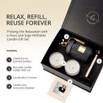 Luxury Scented Candles Gift Set for Women - Candle Holder + 2 x 8.5oz Premium Scented Candles for Home + Wick Trimmer - 110+ Hours Burn Time - Paraffin-Free - 4 pcs