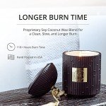 Luxury Scented Candles Gift Set for Women - Candle Holder + 2 x 8.5oz Premium Scented Candles for Home + Wick Trimmer - 110+ Hours Burn Time - Paraffin-Free - 4 pcs