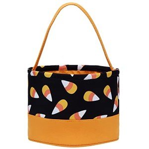 Leziazany Halloween Trick or Treat Bag Halloween Candy Bucket Fabric Tote Gift Candy Bag Candy Polka Dot Skull Pumpkin Stripe Halloween Party Favors