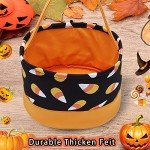 Leziazany Halloween Trick or Treat Bag Halloween Candy Bucket Fabric Tote Gift Candy Bag Candy Polka Dot Skull Pumpkin Stripe Halloween Party Favors
