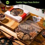 NUT CRAVINGS Gourmet Collection - Purim Mishloach Manot Mixed Nuts Gift Basket in Red Gold Box (7 Assortments, 1 LB) Arrangement Platter, Birthday Care Package - Healthy Kosher Corporate