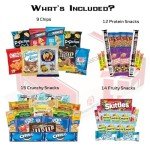 SnackBOX Care Package College Students | Snacks BOX Variety Pack (50 Count) | Holiday, Teachers, Back to School, Date Night, Birthday, Office, Camping, Chips, Military, Basket, Gift Ideas