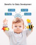 Infinno Baby Wrist Rattle Socks and Foot Finder Set, Perfect Baby Toys for 0-12 Months Newborn Boys and Girls As Baby Shower Gifts, Garden Bug Series