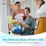 Bundle of Joy Deluxe New Baby Boy Gift Set | Baby Essentials for Expecting Moms & Parents | 25-Piece Newborn Gift Basket Hamper Layette Set for Gender Reveal | Blue - Nikki's Gift Baskets