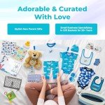 Bundle of Joy Deluxe New Baby Boy Gift Set | Baby Essentials for Expecting Moms & Parents | 25-Piece Newborn Gift Basket Hamper Layette Set for Gender Reveal | Blue - Nikki's Gift Baskets