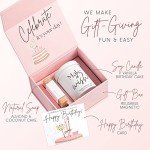 Happy Birthday Gift Box - Birthday Cake Candle & Soap Basket Set, Cute Candles Gifts for Women – Unique Present Ideas for Her, Woman, Friend, Mom, Sister, Coworker, Employee, Female