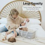 Lily Miles Baby Diaper Caddy - Large Organizer Tote Bag for Newborn essentials Boy or Girl - Baby Shower Basket - Nursery Must Haves - Registry Favorites - Newborn Caddie Car Travel